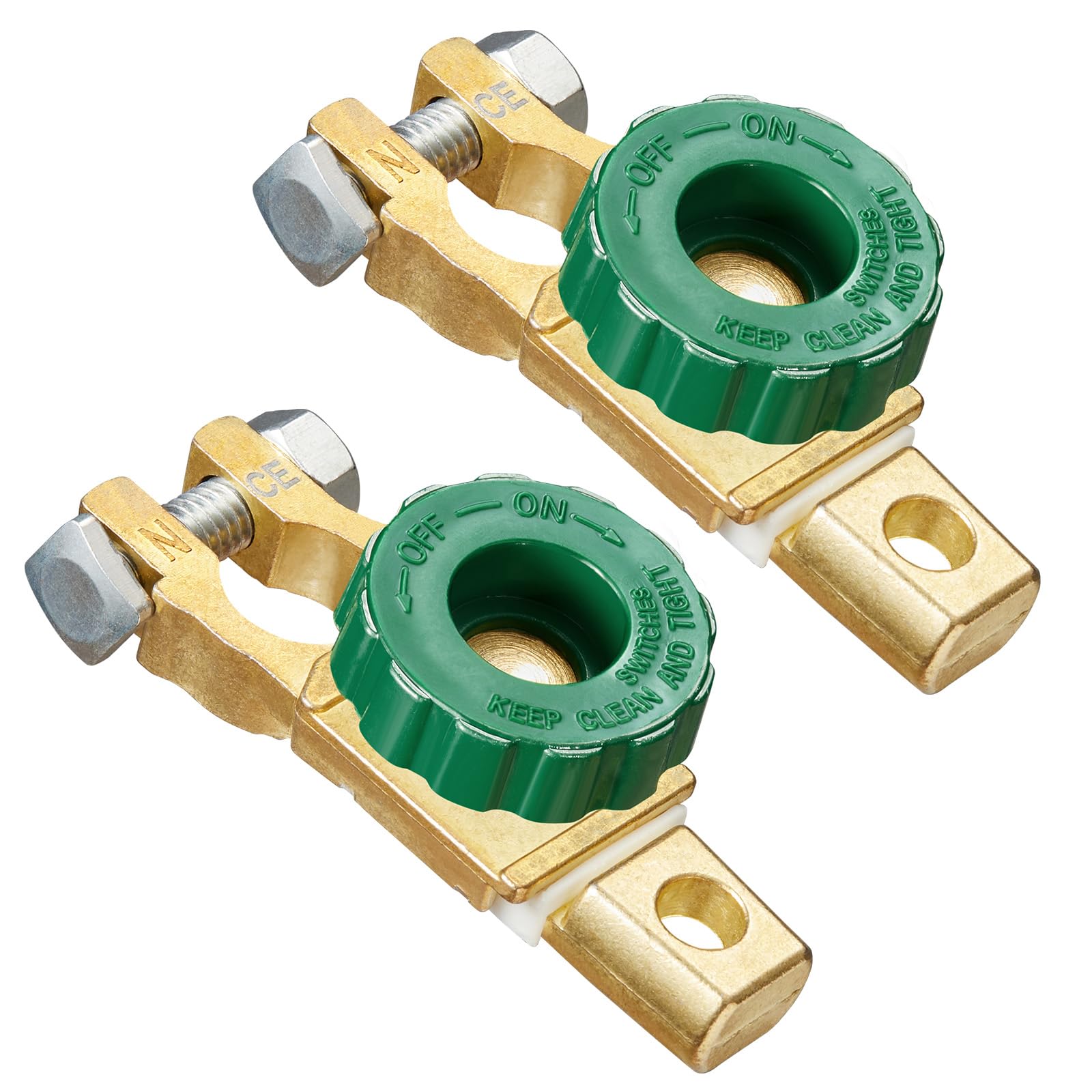 Top Post Battery Isolator Switch 12V - 24V Kill Switch Battery Disconnect Terminal for Car Truck RV Boat Vehicles, 2PCS