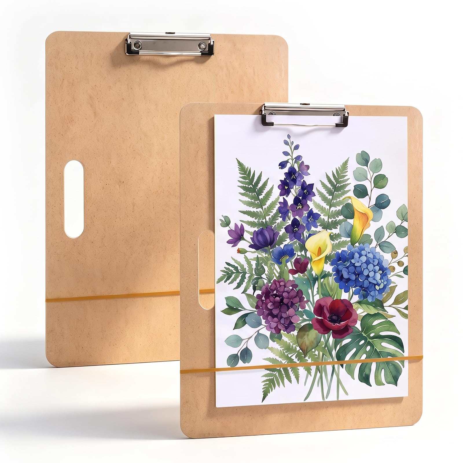 2 Pack Drawing Boards for Artists, 17 X 13 Inch Portable Sketch Board with Handle Artist Board with Clip und 2 Elastic Bands Art Boards for Painting in Class Studio Travel