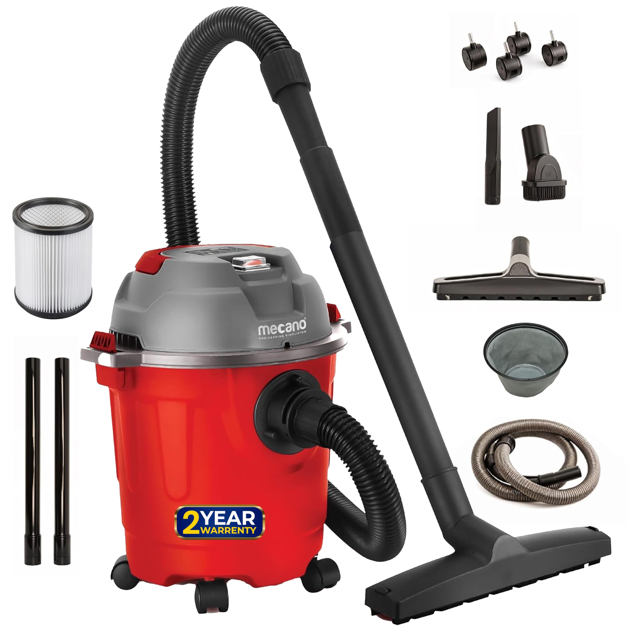 IBELL Primea1000 Wet and Dry Vacuum Cleaner for Home, 1000W Powerful Motor, 10L Capacity, HEPA Filter, Blower Function, 16.5 kPa Suction, Multipurpose Cleaning with Accessories