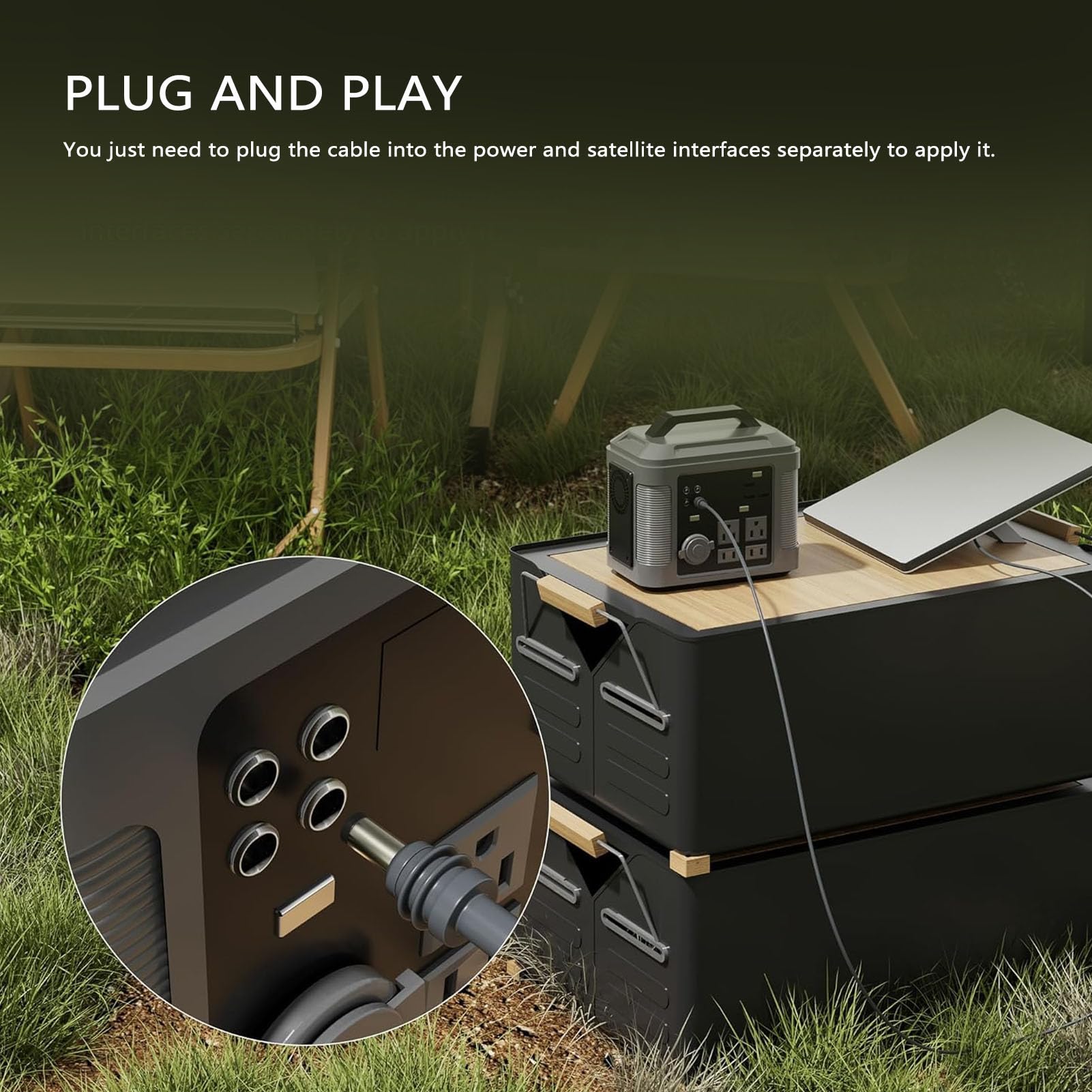 Dpofirs Starlink Cable, 18AWG Satellite DC to DC Power Cord Replacement for Starlink Mini, IP68 Water Resistant DC Extension Cable for Indoor Outdoor, Plug and Play (10.5m)