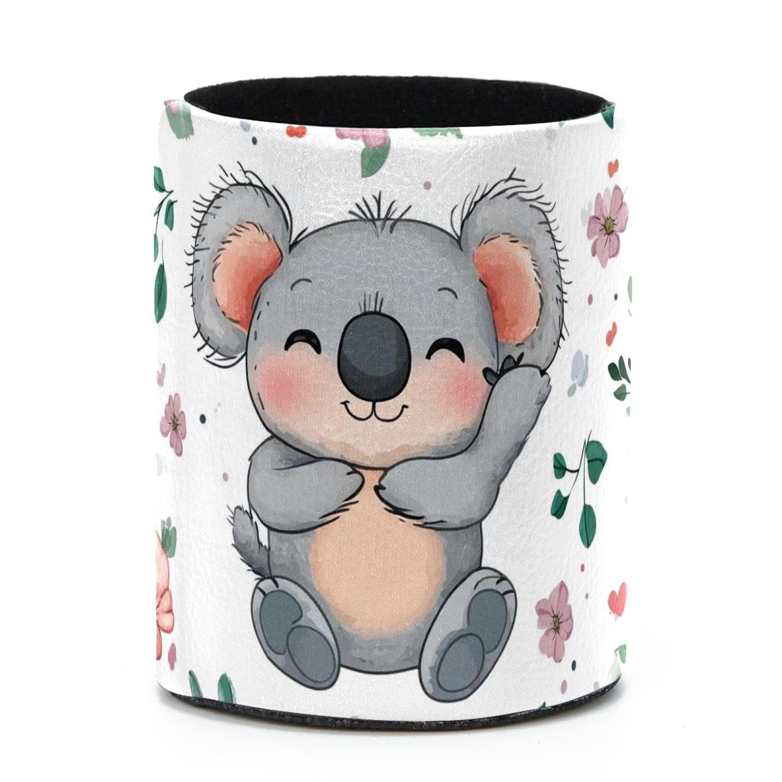 VAPOKF Round Pencil Holders for Desk, Cute Koala Pen Holders Pen Pot Makeup Brushes Storage Desktop Stationery Supplies Organiser for Home Office