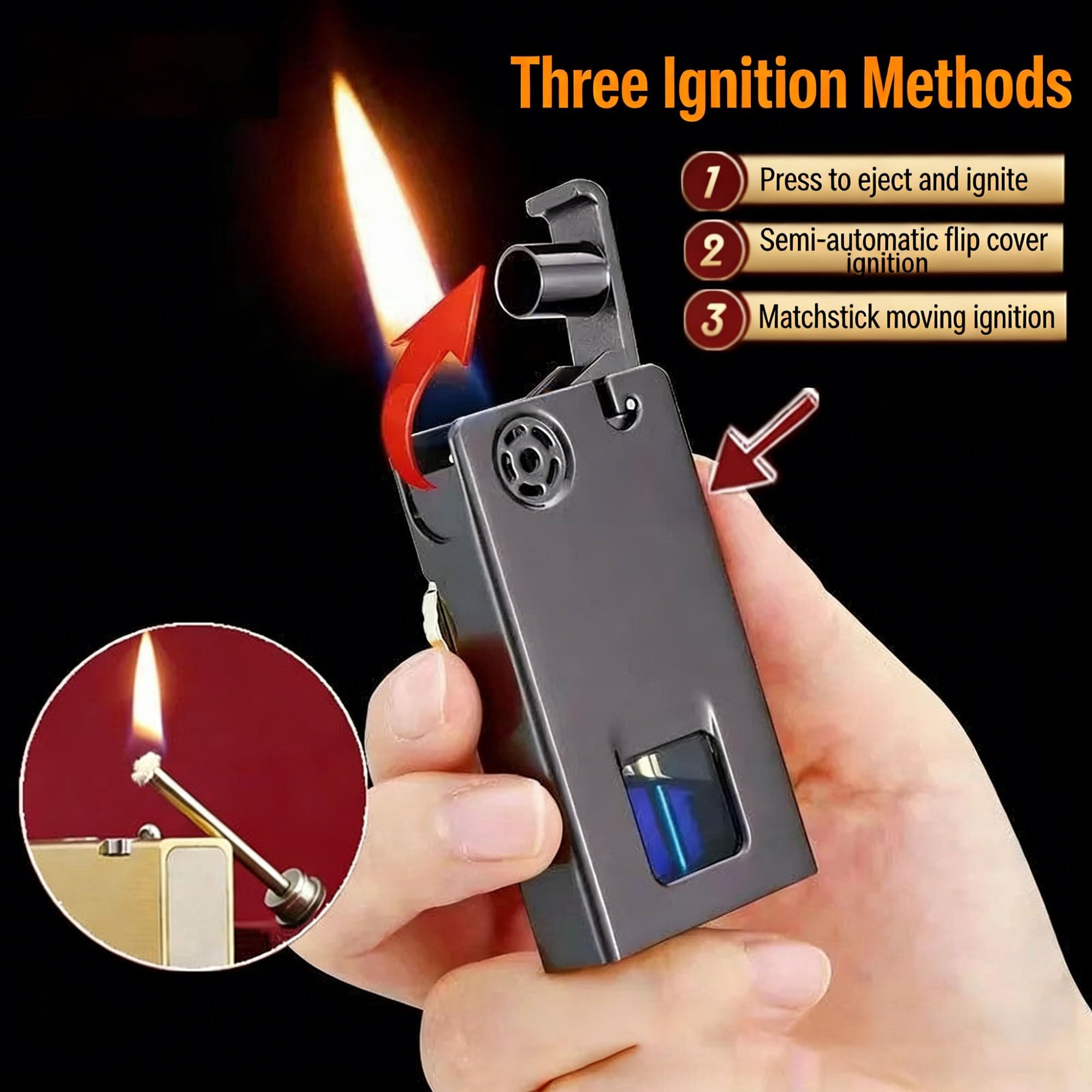 Encendedor de queroseno portátil, estilo antiguo, recargable, para hombres, perfecto para camping, barbacoa y uso al aire libre