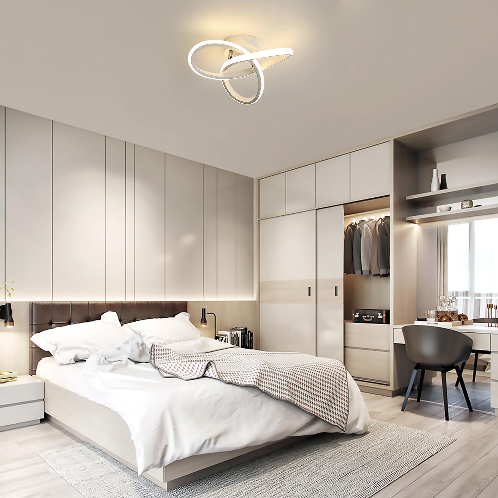 Toolight Plafoniera LED Moderna, 22W 2475LM Lampada da Soffitto in Acrilico Design Fiore, Lampadario LED Bianco per Cucina Corridoio Camera da Letto Soggiorno, Bianco Naturale 4500K, Dia 25cm