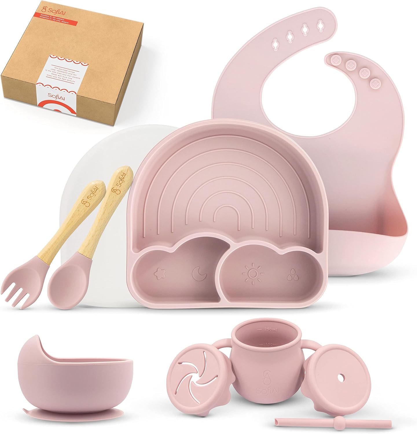 SofiAl Baby Feeding Set PREMIUM, Divided Plate & Bowl with Suction