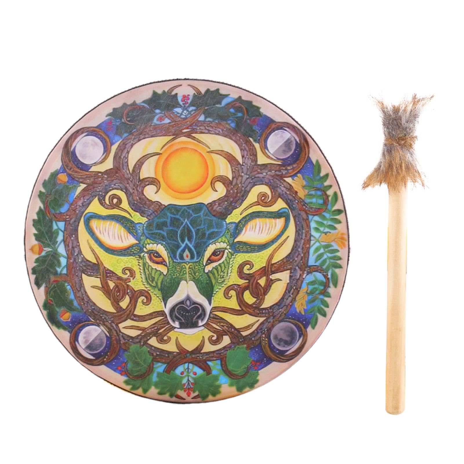 Tambour Chamanique | Décoration De Tambour Sibérien Sur Le Thème De L'arbre De Cerf | Instrument De Musique D'esprit De Tambour Sibérien, Décorations