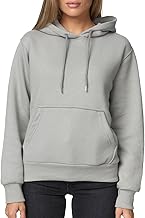 Smith & Solo Women's Hooded Sweatshirt, Cotton, Long Sleeve, Hoodie, Crew Neck, Slim Fit, Leisure, Sports, Long Sleeve Hoodie, Grey, S, Grey, S