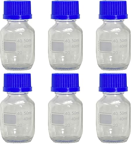 Miniatura 5 de Karter Scientific - Botellas redondas de vidrio de borosilicato de 33.8oz. liq. con tapa de rosca GL45