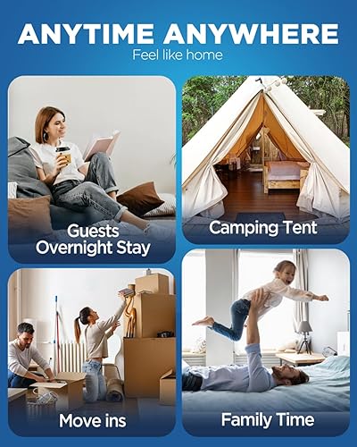 Miniatura 8 de KINGJERRY Colchón de aire individual con bomba integrada y 4 asas portátiles, colchón inflable elevado de 18 pulgadas para invitados, cama de aire