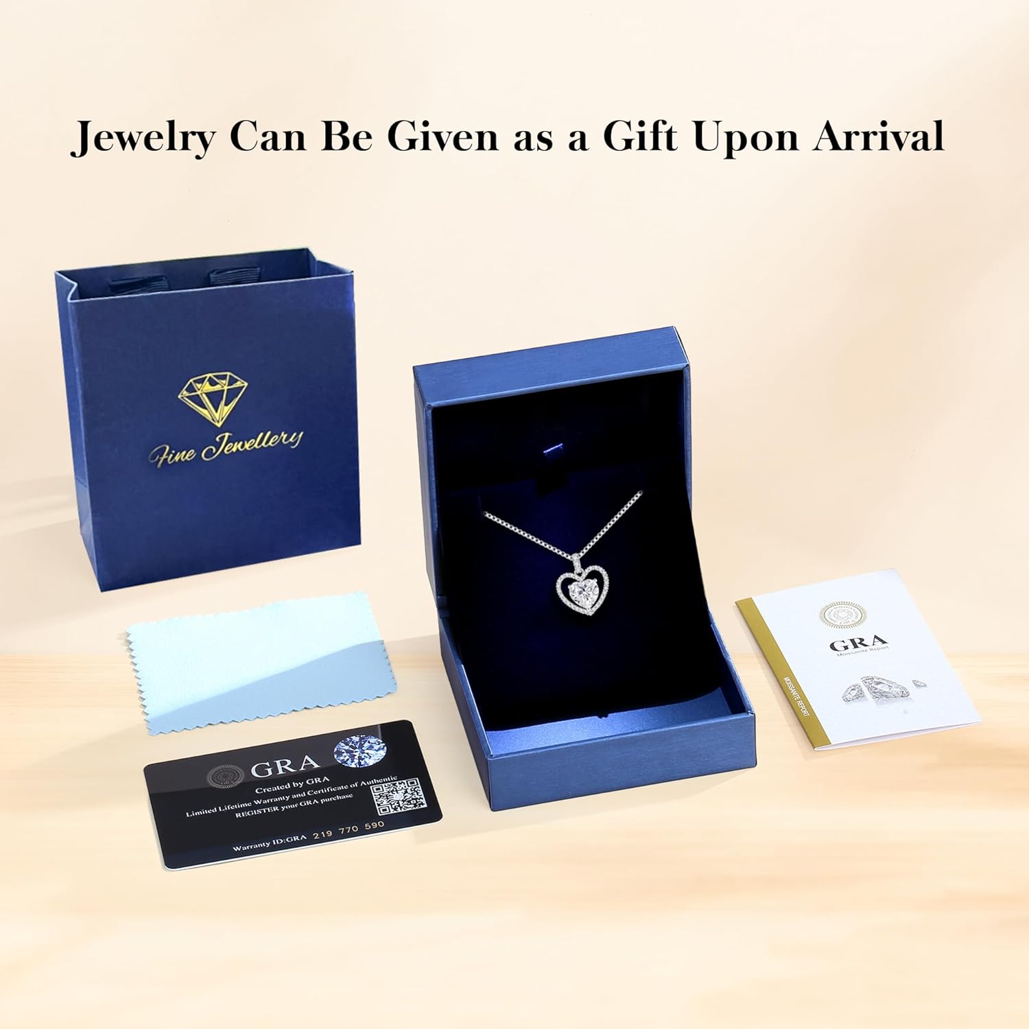 2CT Moissanite Heart Necklace for Women Wife in Gift Box,S925 Sterling Silver Jewelry for Women,Anniversary Birthday Present for Wife Her Girlfriend,18K Gold/White Gold Filled - Image 2