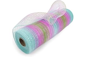 Gorgeous UnionJoy 10 Inch x 30 Feet Mesh Ribbon in Vibrant Multi...