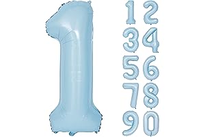 Giant Matte Blue Number 1 Foil Balloon