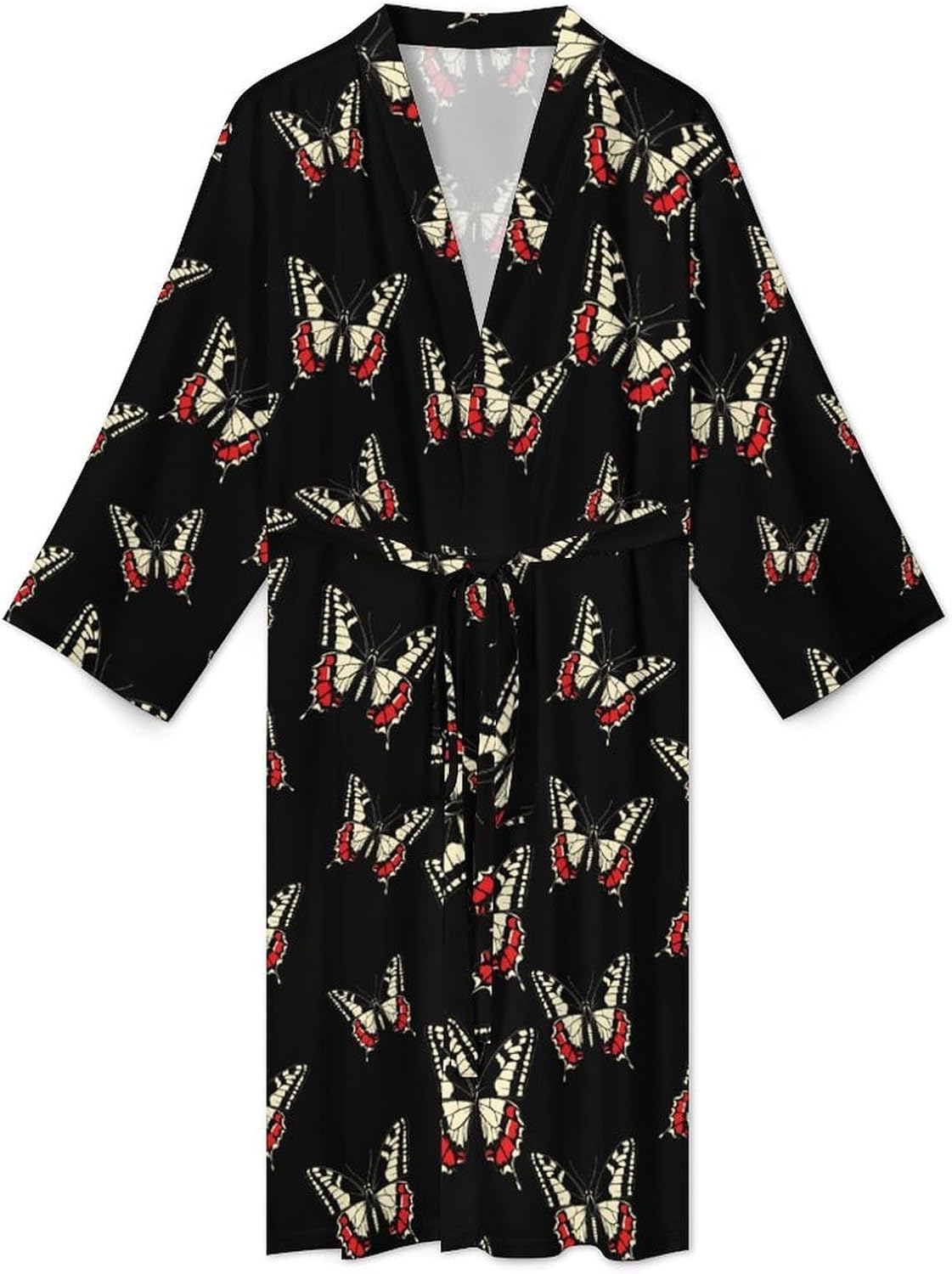 Butterfly1 Mens Robe Long Bathrobe for Women Bath Robes Lightweight Soft Printed Sleepwear
