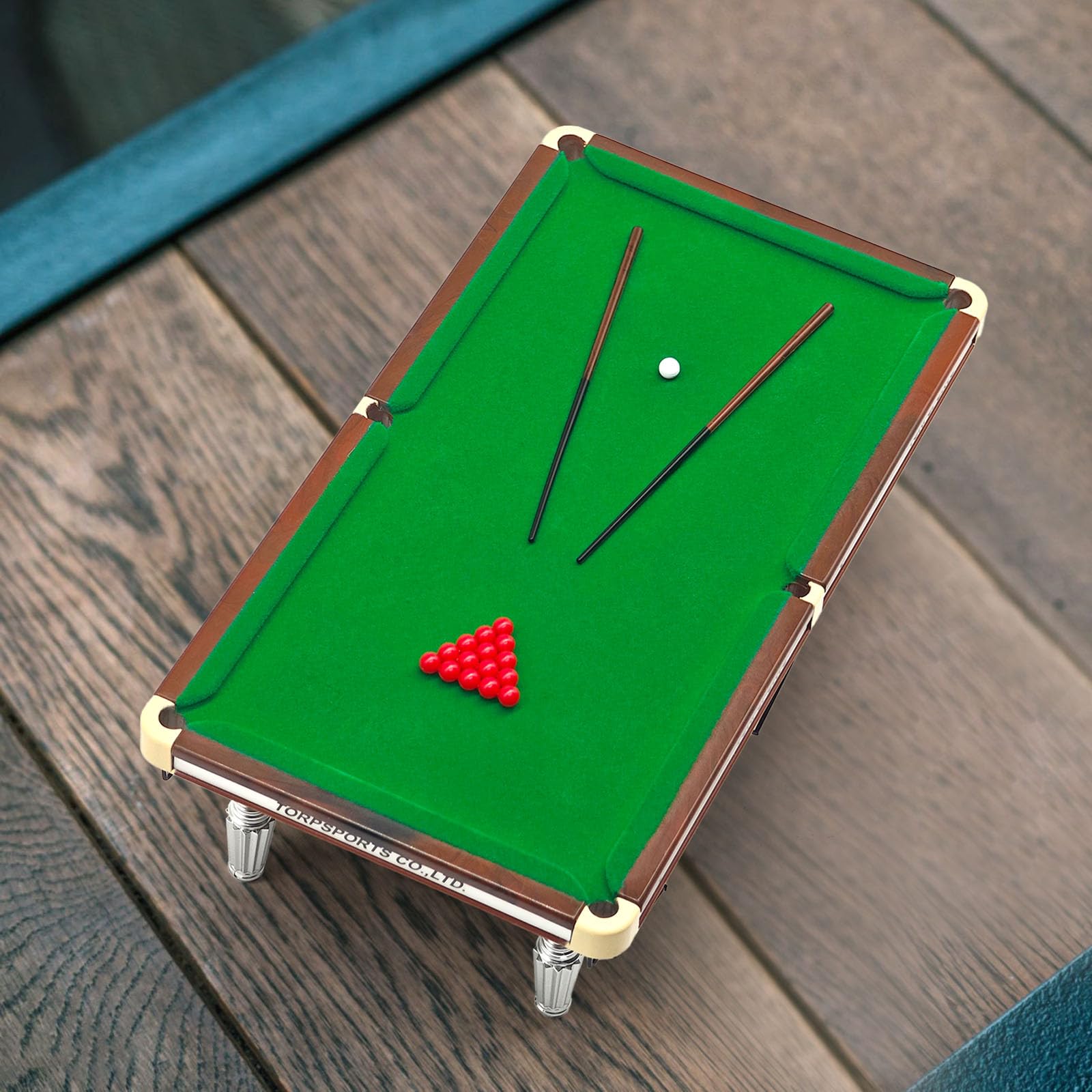 Billardtisch, Mini Billiard Tisch mit 16 BäLlen, 2 Billardqueues, Mini Pool Billardtisch Maße 20 x 11 x 6 cm, Mini-Billardtisch Dekore für Billardzimmer, Familie, Party