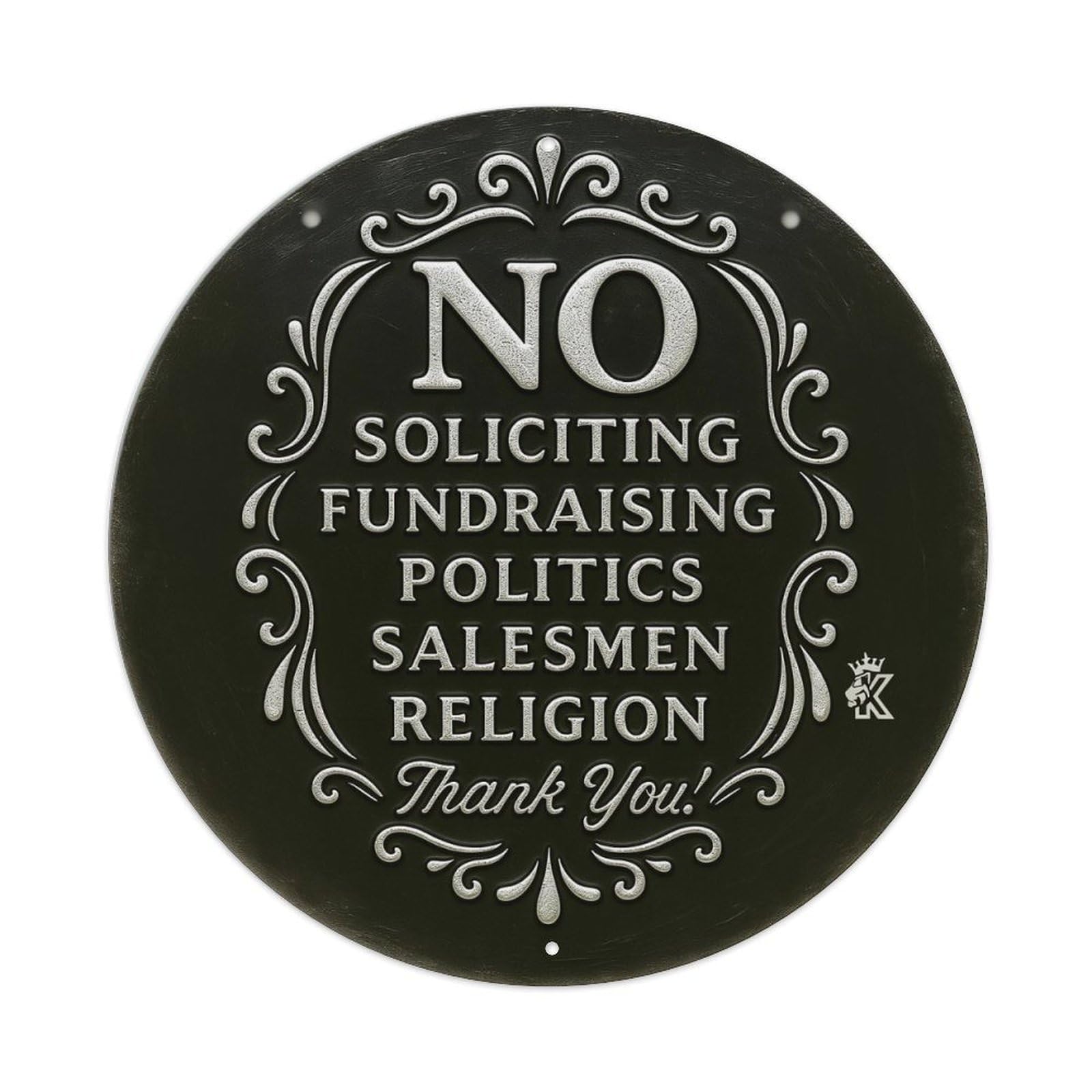 No Soliciting Fundraising Politics Sales Tin Sign Metal Poster Vintage Metal Signs for Home Man Cave Bar Cafe Kitchen laundry room Wall Decorations 8x8 inches