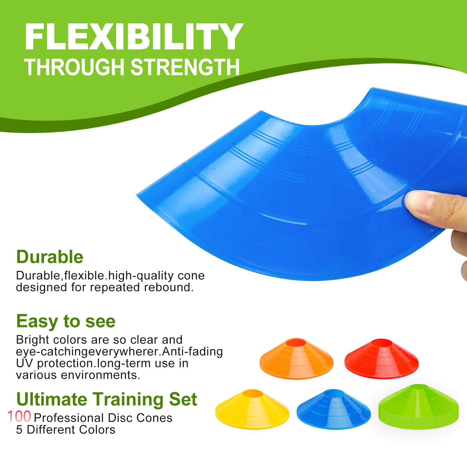 Ashsajkd 25 Pro Disc Cones Sport/Corps vertébral Utilisateurs suggérés ‎Unisexe