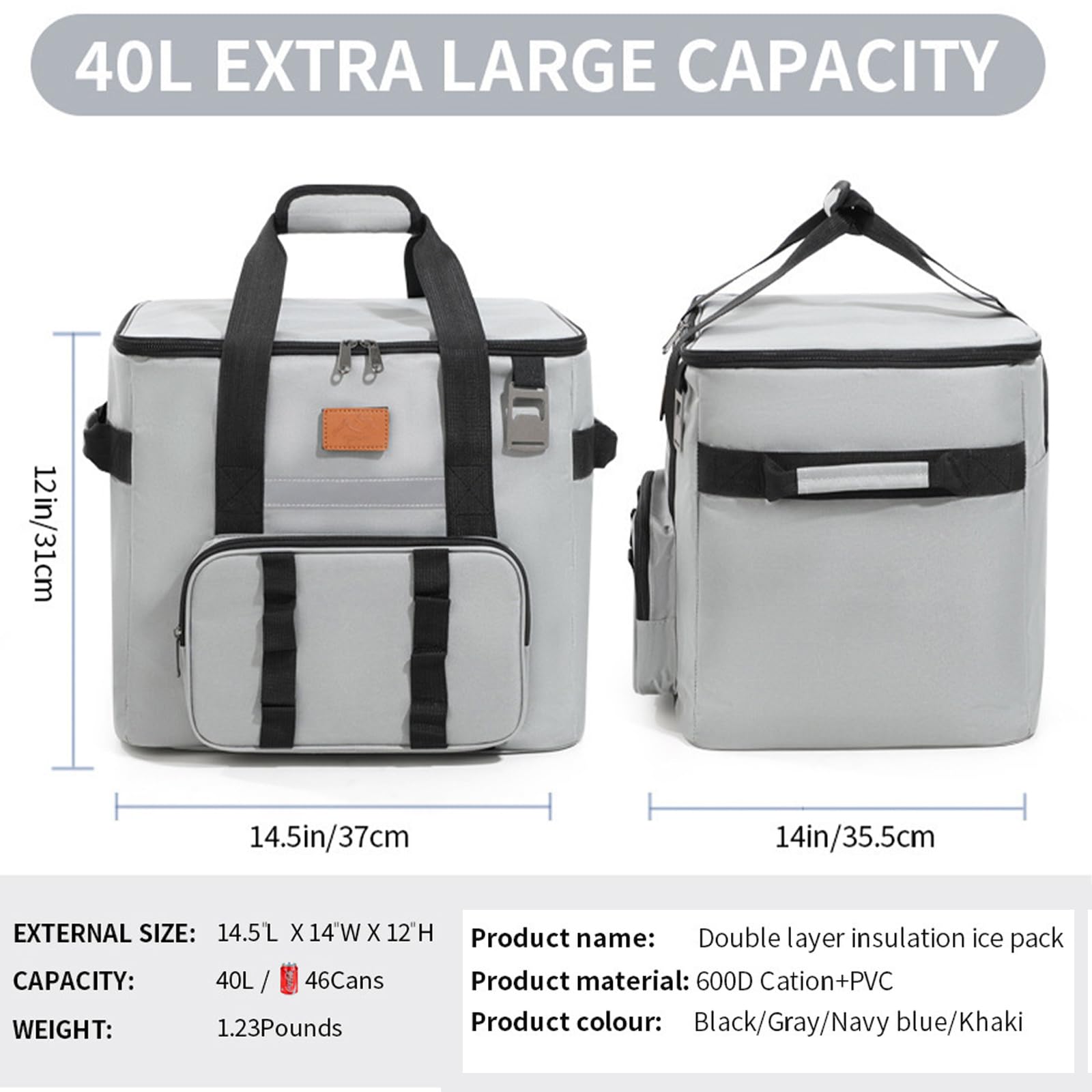 Borsa Termica Pranzo Grande Impermeabile con Apri Birra Borse Frigo Portatile Borse Termica Morbida per Surgelati Lunch Bag per Ufficio Scuola Viaggi Picnic Campeggio Spiaggia
