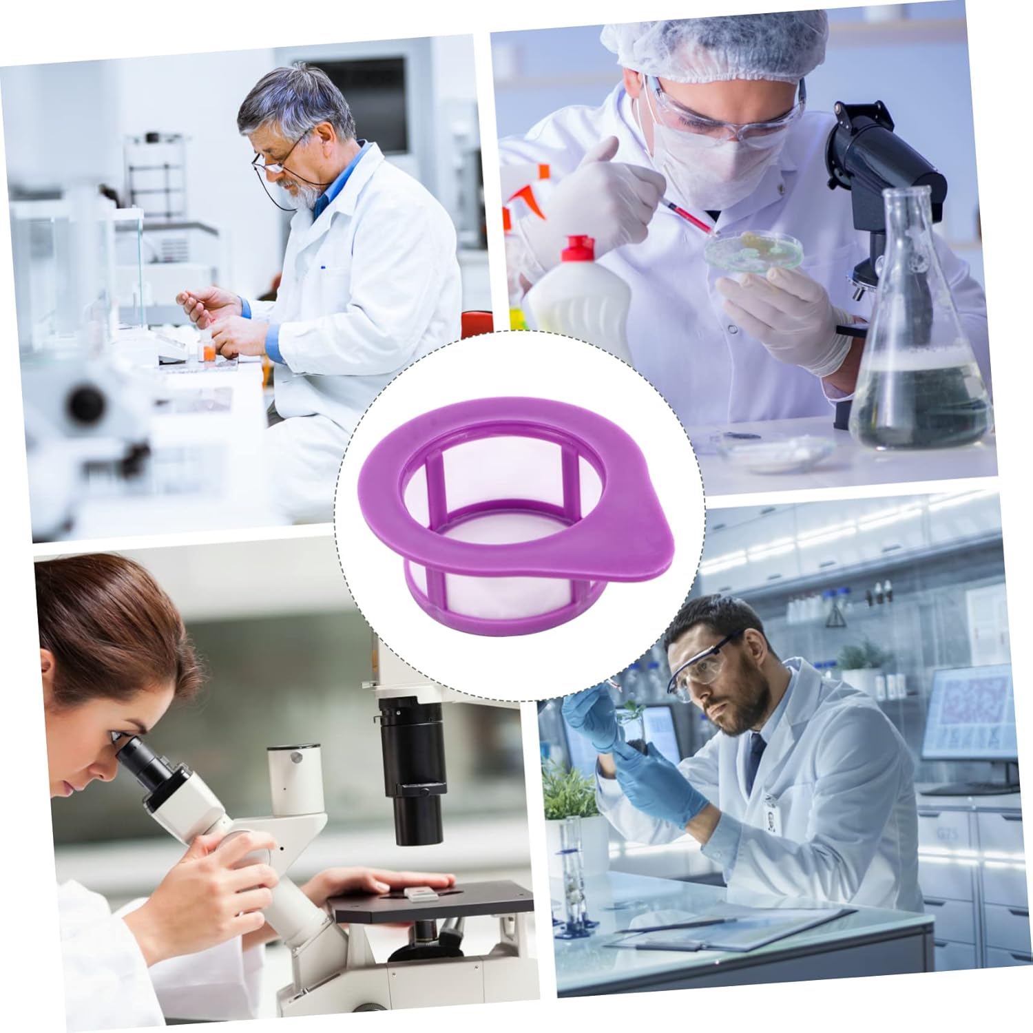 Generic 3 Pcs Strainers Nylon Tensioning Professional Network Pp Shop Filter Home Experiment Individually Polyethylene School Cell Laboratory Mesh Purple Wrapped Handle - - 