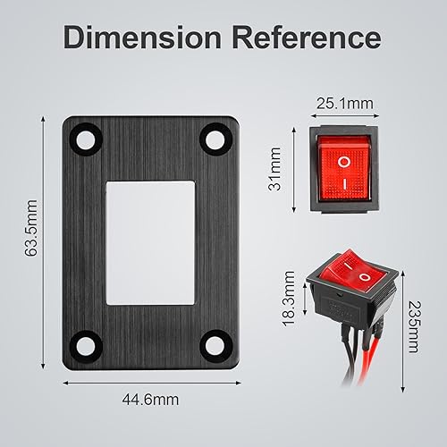Vista 49 de Interruptor basculante de barco KCD1 negro de 2 posiciones y 2 pines SPST interruptor de panel 6A 250VCA 10A 125VAC, con 4 terminales azules 1pcs