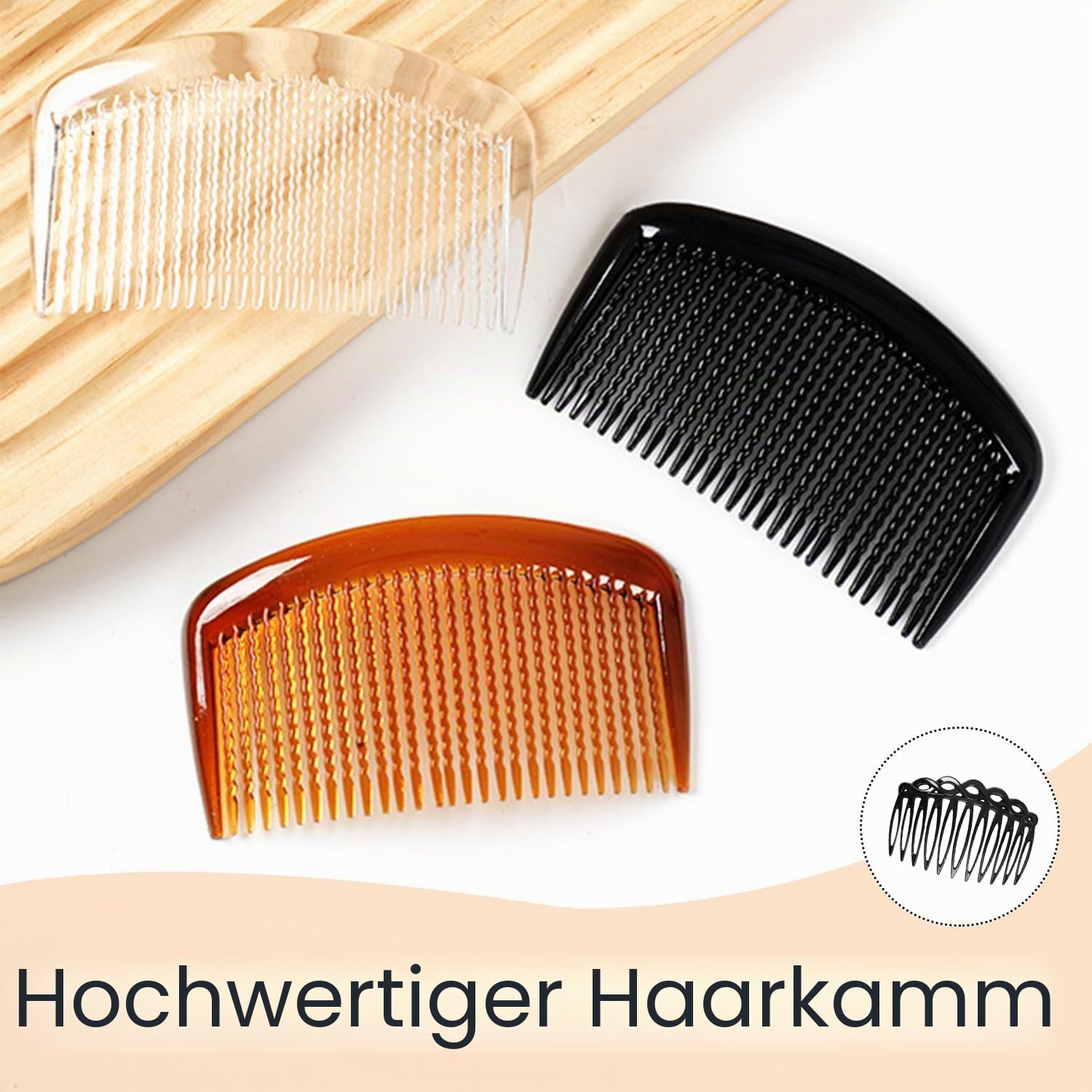 15 Stück Haarkamm zum Stecken, Französische Twist Haar Seitenkämme, Kunststoff Dekorativer Haarkamm Clips, Dekorativer Kopfschmuck, French Hair Comb, für Frauen, Mädchen, 3 Farben