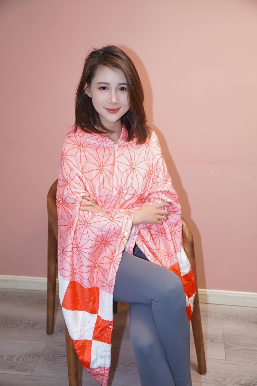 Hooded Wearable Blanket Hoodie Cosplay Cloak Shawl Wrap Nap Quilt 160x100 cm (63x40 in)