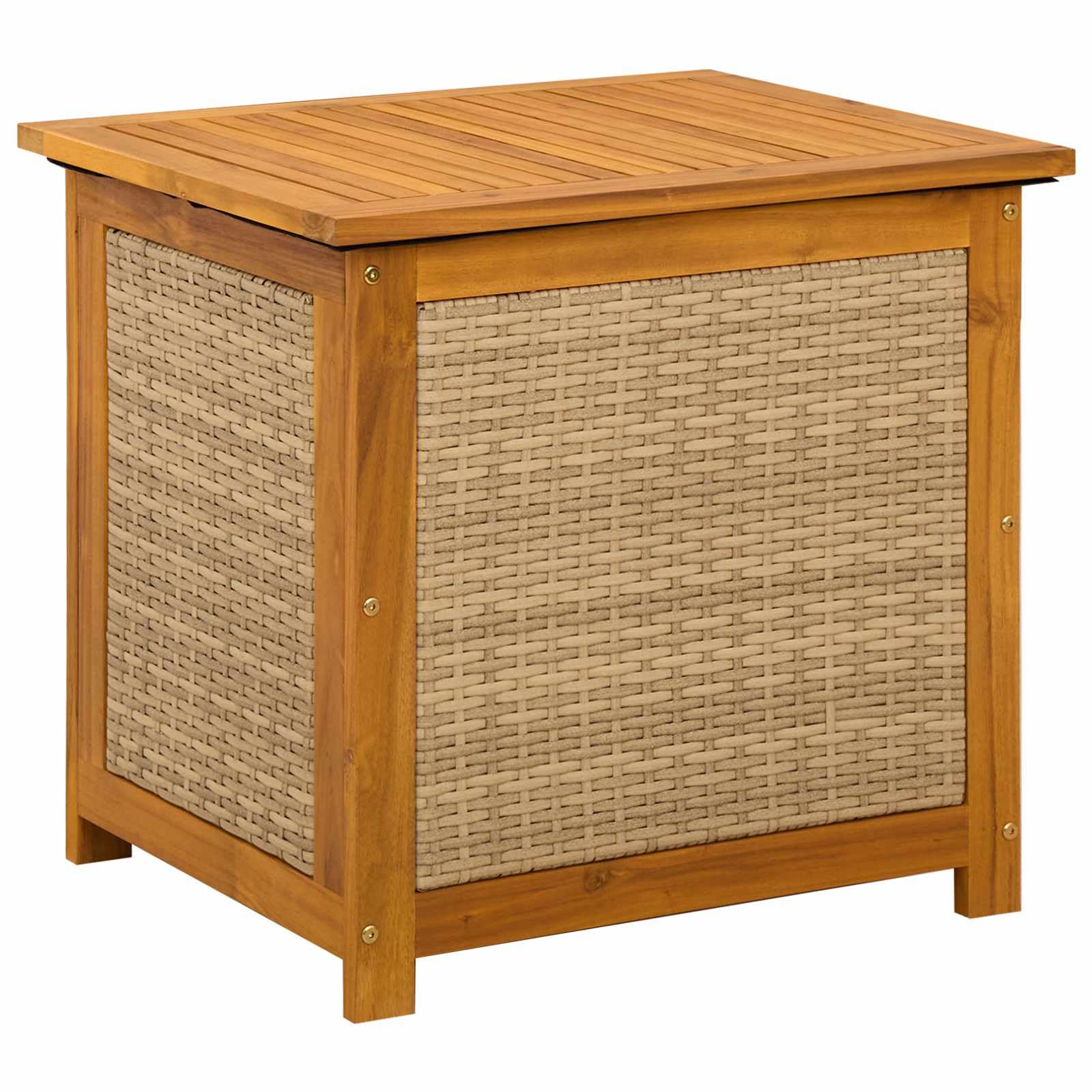 Hothingwell - Baúl para almacenaje exterior, 185 L, madera de acacia maciza