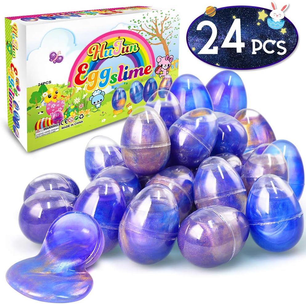 HUFUN 24 Party Favors for Kids 2-Dozen of Christmas Stocking Stuffers Silly Putty Glitter Putty Slime Eggs Galaxy Putty Slime Birthday Party Favors for Goody Bag Fillers Event Prizes Kid Adults