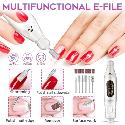 Vista 4 de Kit de uñas acrílicas con todo para principiantes, juego de polvo acrílico profesional, puntas de uñas acrílicas con purpurina y taladro para uñas