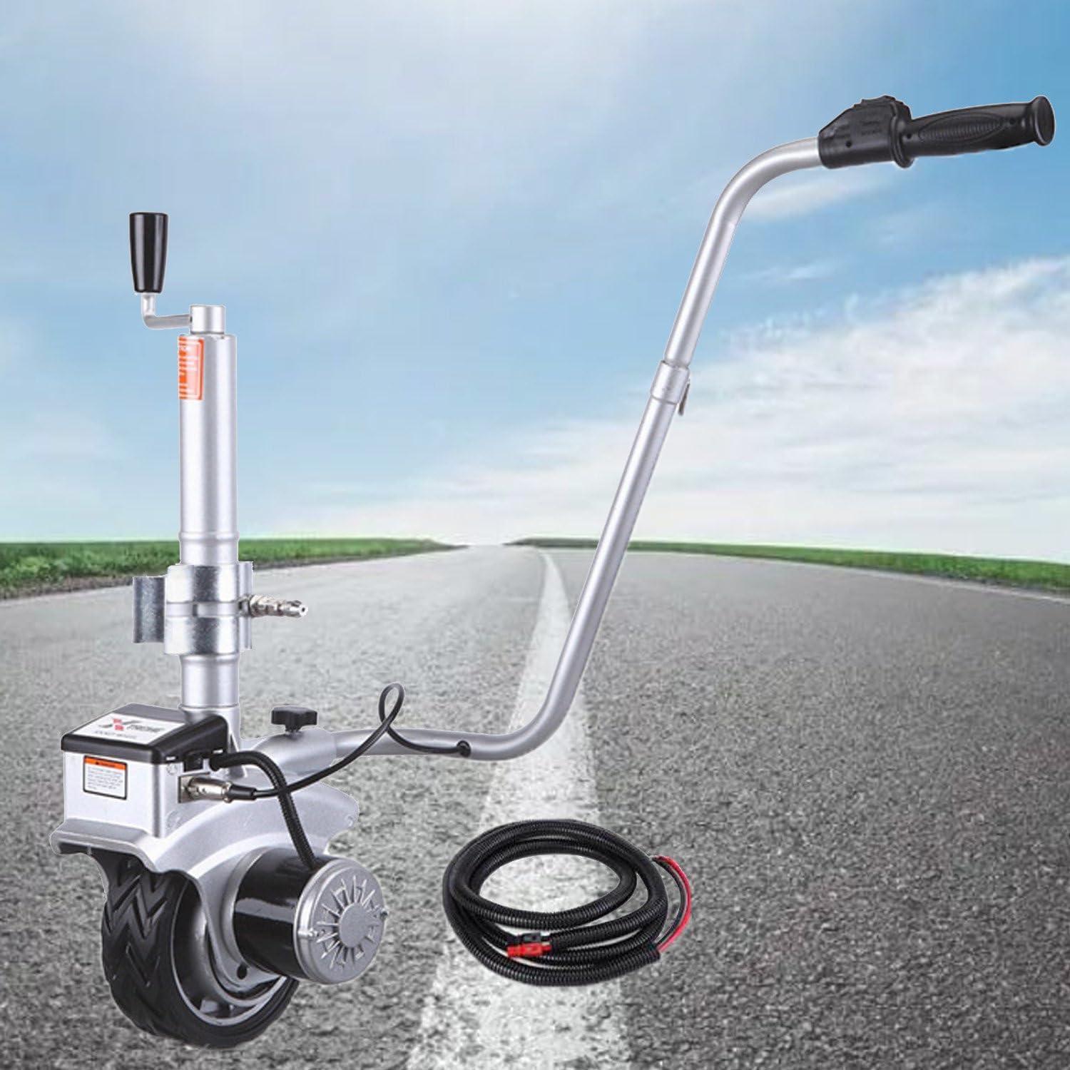 Motorized Jockey Wheel Trailer Mover,12V/350W Ratchet Trailer Jack,Trailer Jockey Wheel,for Moving Tow Truck Caravan Boat