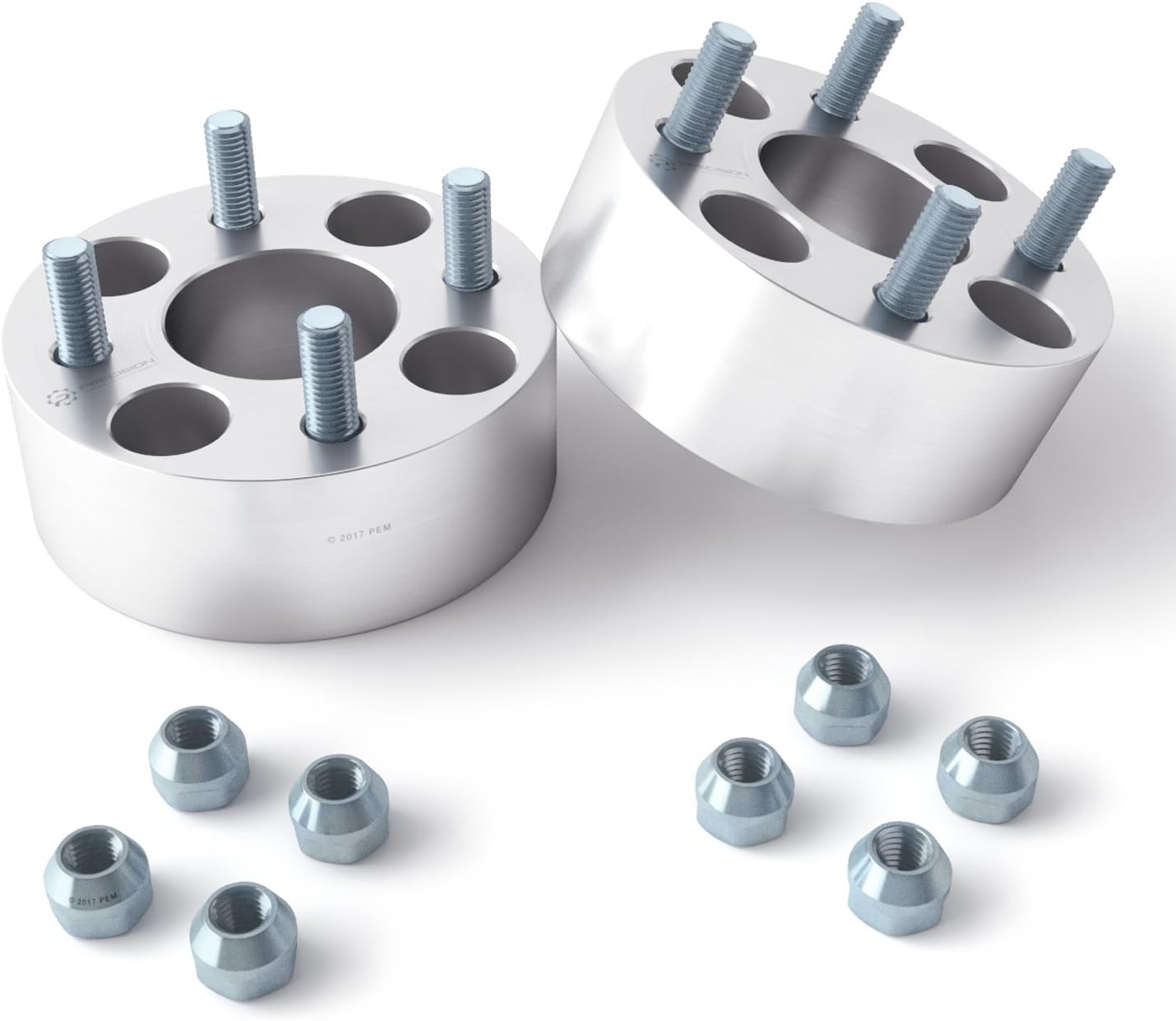 RockTrix 4x4 Wheel Spacers, 2 inch Thick Golf Cart Wheel Spacers Compatible with EZ GO EZGO Club Car, 1/2"x20 Studs Nuts, 4x101.6 to 4x101.6 Silver Adapters, 62mm Hub Bore, Set of 2