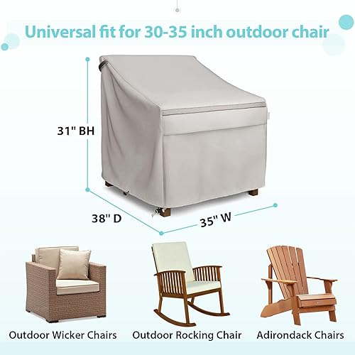Miniatura 2 de MR. COVER Fundas impermeables para sillas de patio, fundas de asiento profundo para muebles de exterior, 35 pulgadas de ancho x 38 pulgadas de