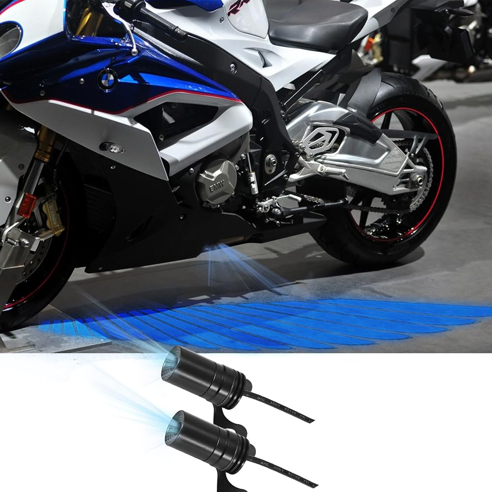 2PCS Angel Wings Projection Light, Waterproof Underbody LED Angel Eyes, Universal Motorbike Courtesy Light for Harley Suzuki Motorcycle Electric Scooters (Blue) : Amazon.co.uk: Automotive