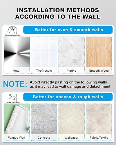 Miniatura 5 de 6 soportes para barra de cortina sin taladro, soporte autoadhesivo para barra de cortina sin taladrar, ganchos universales para barras de cortina