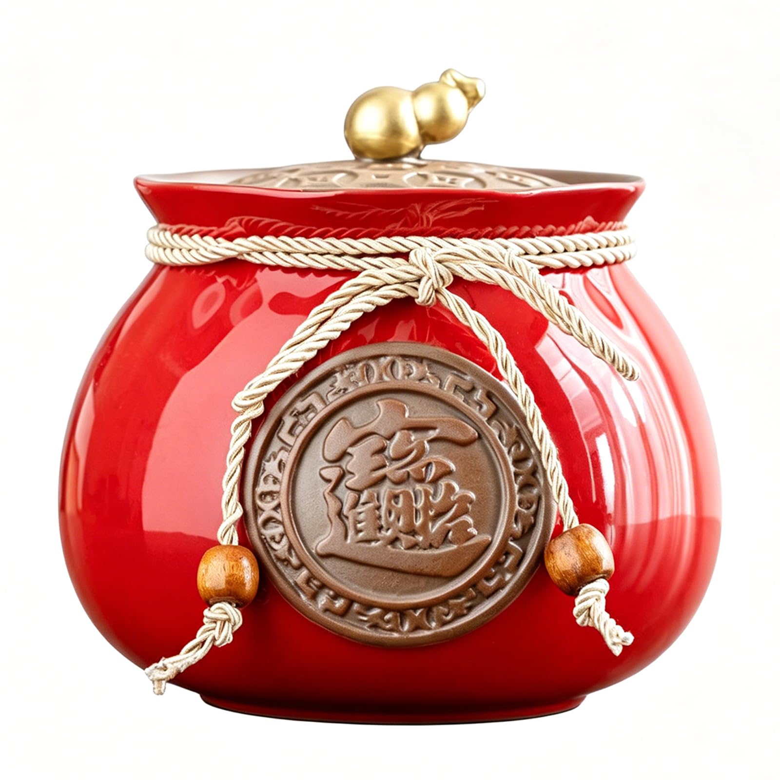 UpGBRF Tea Canister Ceramic Jar with Lid 30Oz Coffee Canister 900ML Kitchen Container Decorative Jar for Countertop Coffee Accessories Tea,A