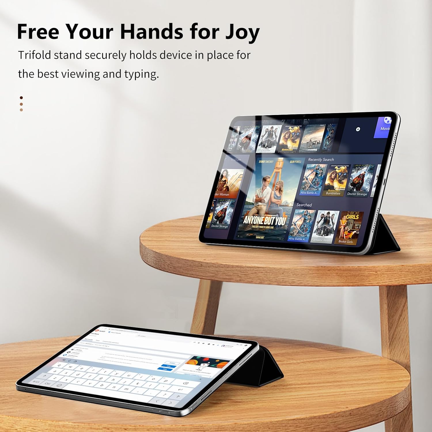 TiMOVO Magnetic Case for iPad Air 11 Inch (M3/M2-2025/2024), iPad Air 5th/4th Generation Case (2022/2020) 10.9 Inch, Smart Folio Magnetic Trifold Stand Cover, Auto Wake/Sleep - Black - Image 4