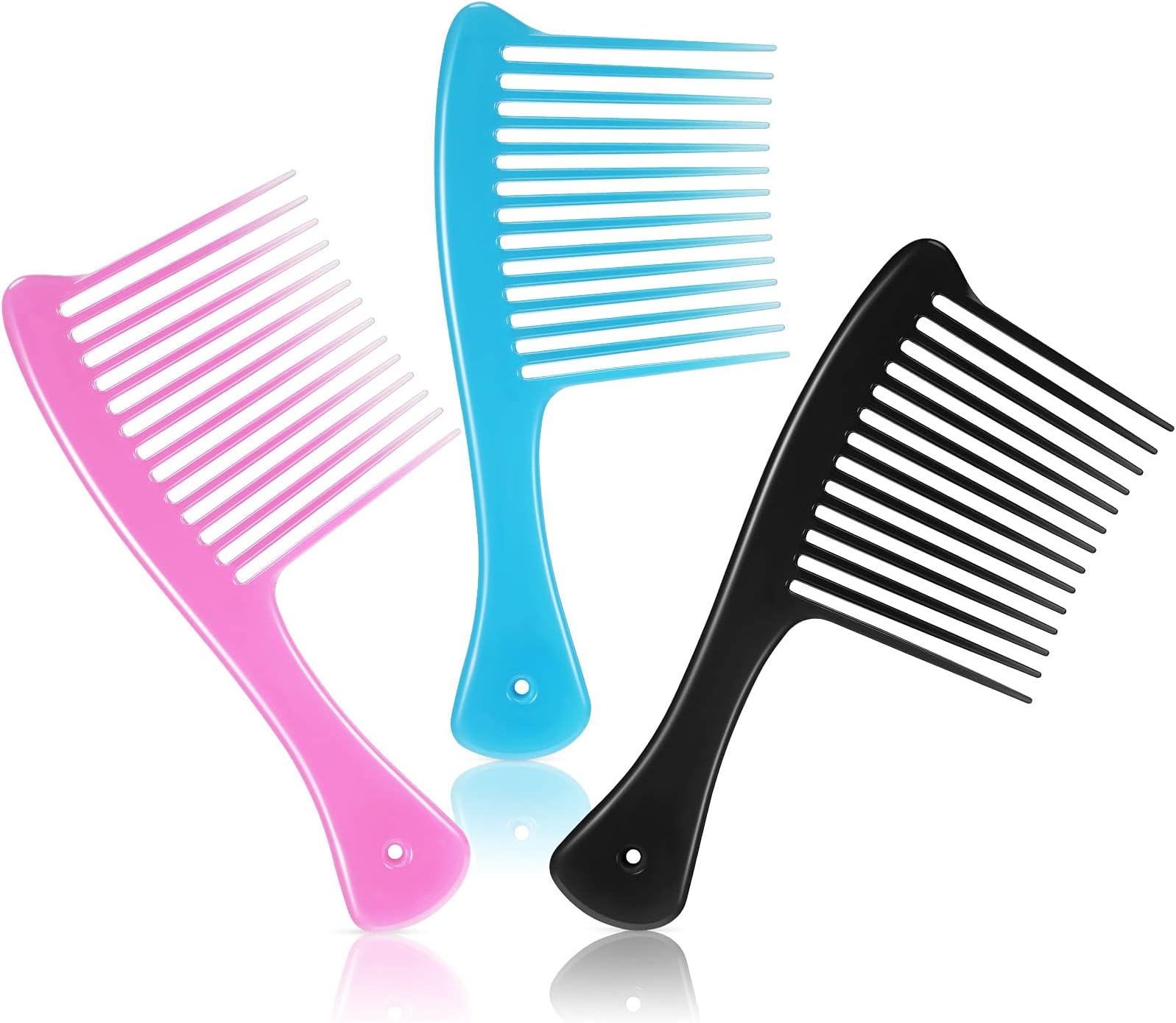 3 Pieces Jumbo Rake Comb Large Wide Tooth Comb for Women and Men Hair Styling Brush Big Detangler Shower Thickened Salon Shampoo for Long, Curly, Straight, Wet, Dry Hair Wig, Mixed Colors