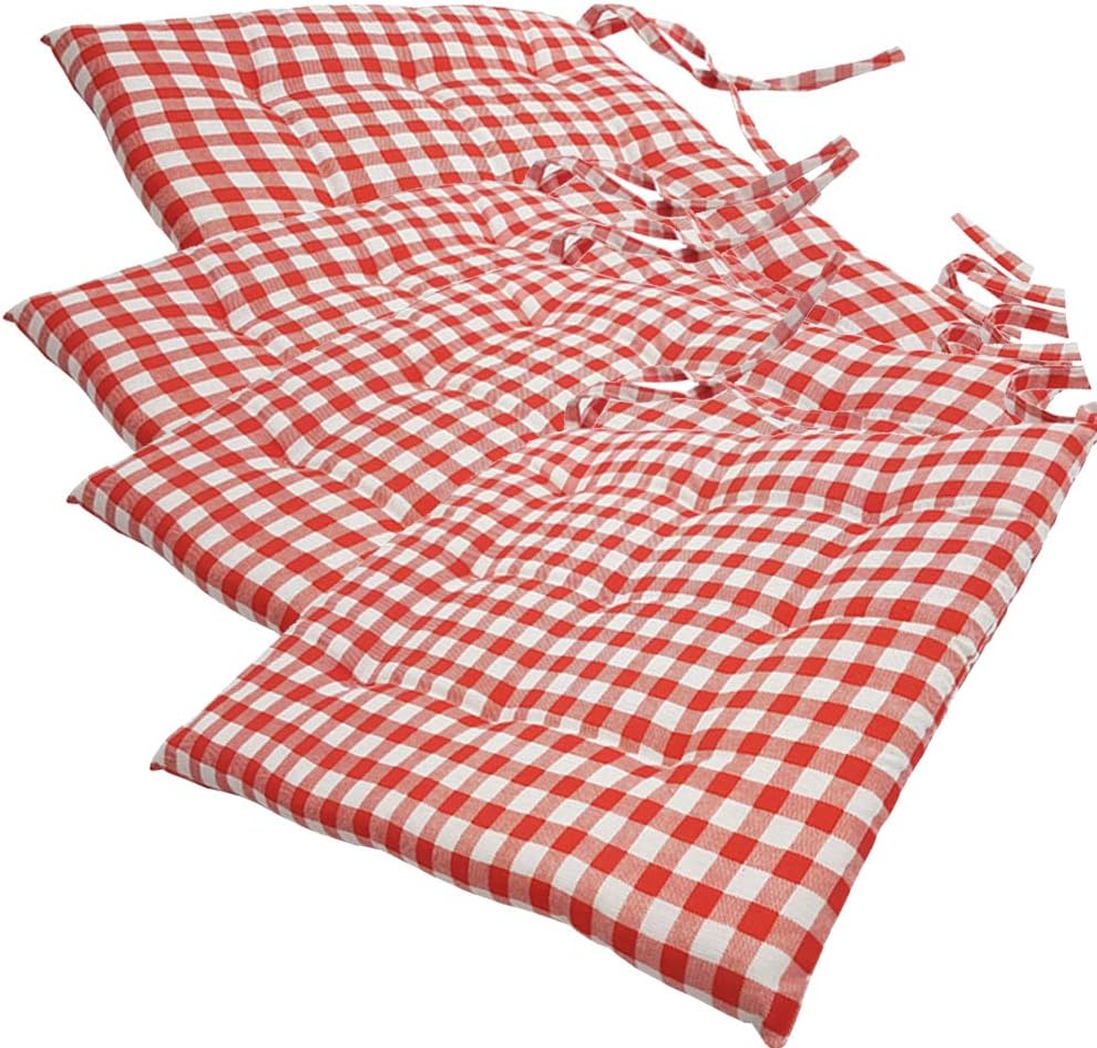 EXTRA DICKES Stuhlkissen 40x40 Cm – 8 Cm Dick, Waschbar, Farbe Grün-Weiß Kariert