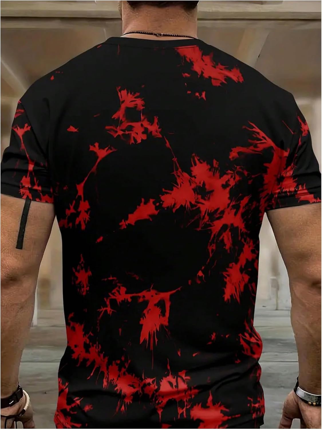 WDIRARA Men's 2 Piece Short Sets Graphic Print Short Sleeve T Shirts and Drawstring Shorts Clothing Set