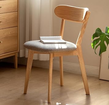 Modern 100% Solid Oak Dining Wood Chairs, Kitchen Dining Room Chairs