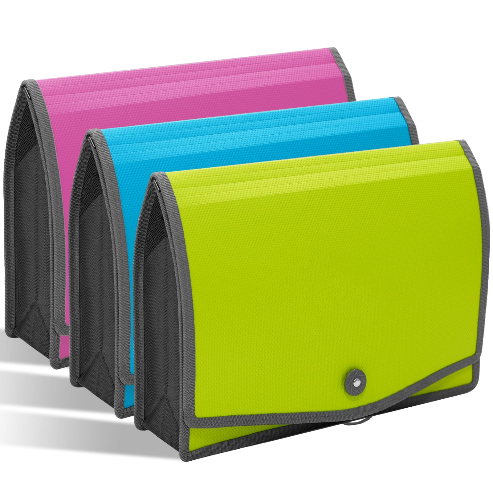 Sponsored Ad - 3 Pack Expanding File Folder Organizer Poly Pockets A4/Letter Size, Plastic Expandable File Wallet/Colorful Document Folder with Elastic Closure, Premium Accordion File Pouch, 2 Card Holder