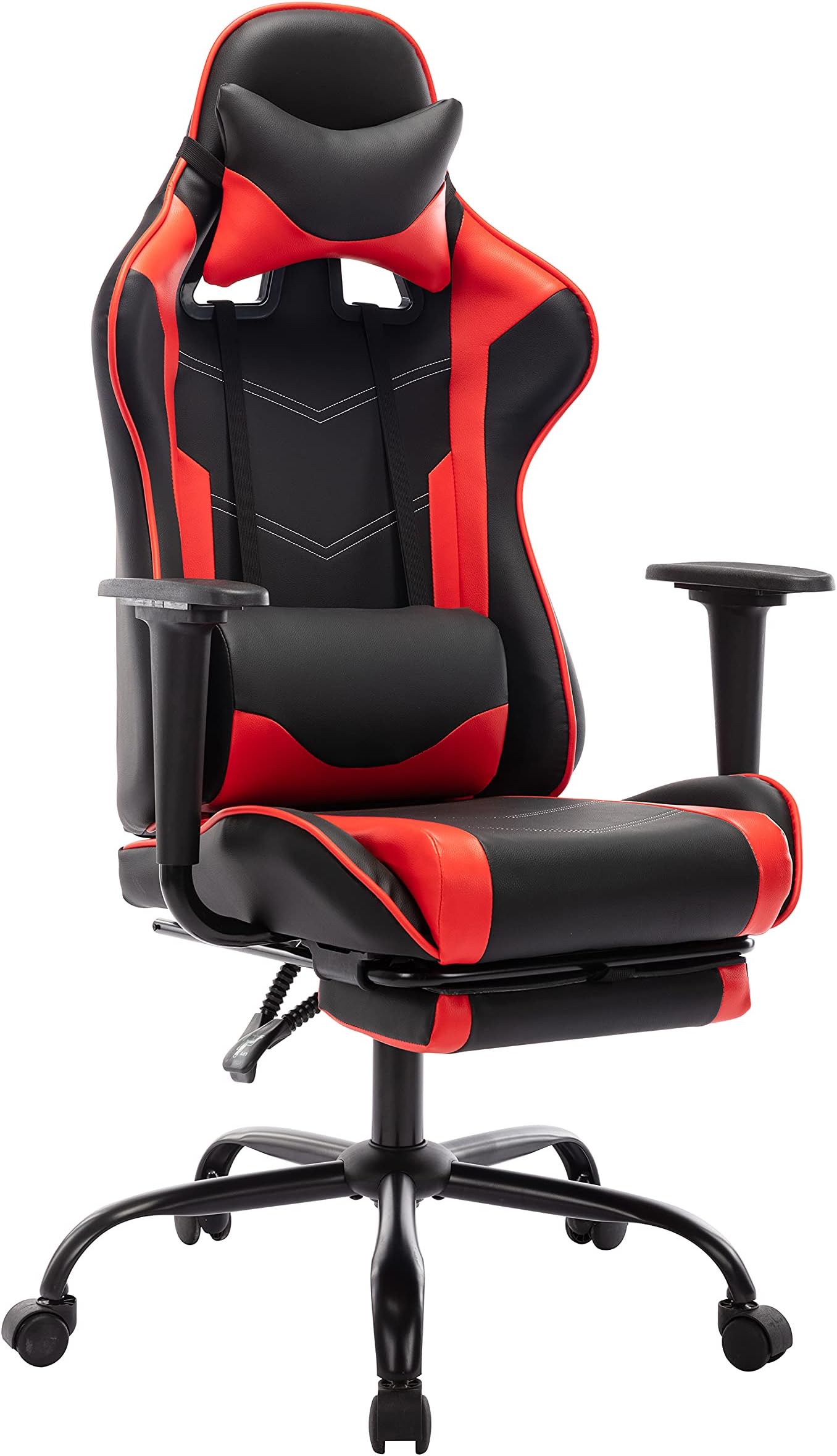 Furniture of AmericaSenz Reclining Gaming PU Leather Computer Chair, Red/Black
