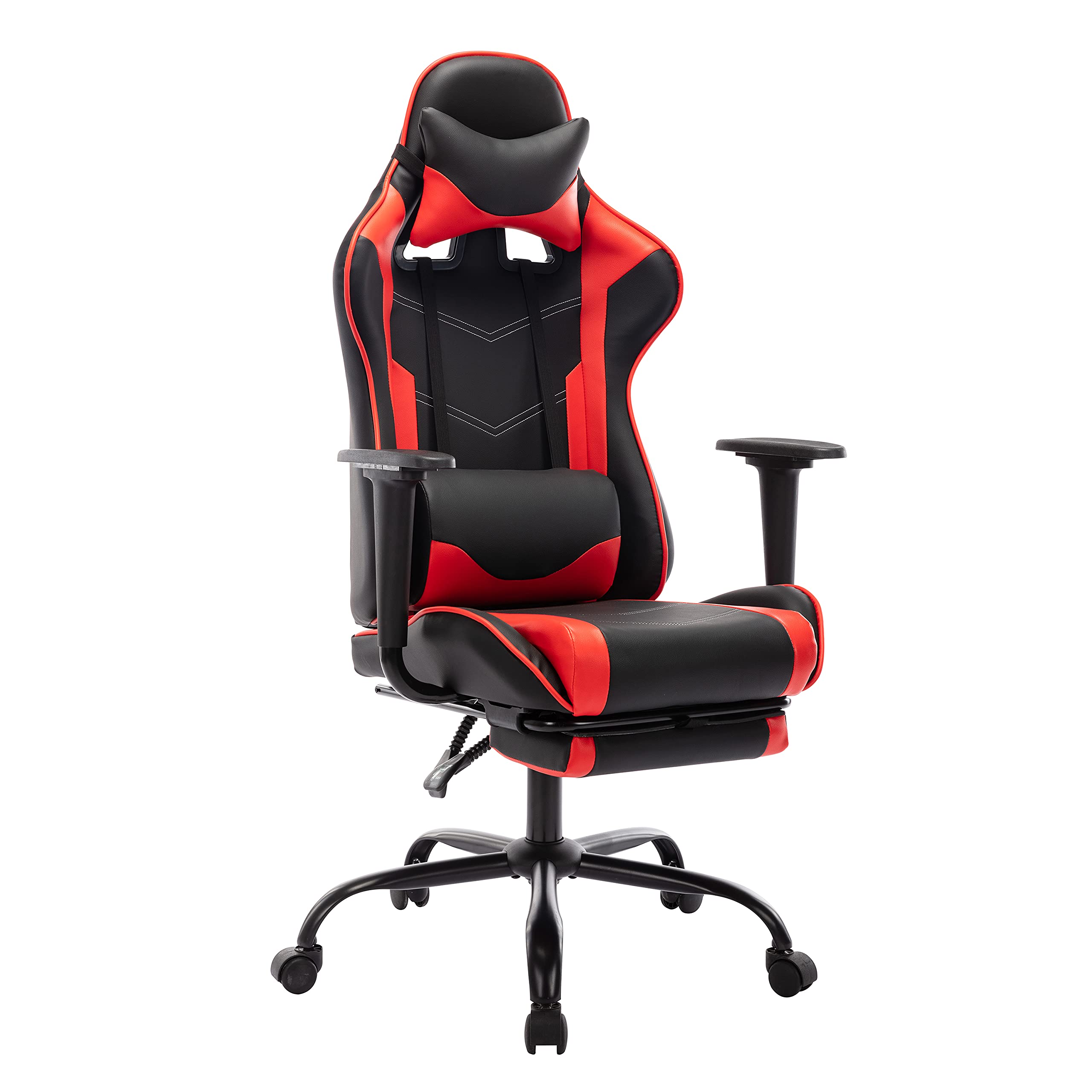 Furniture of AmericaSenz Reclining Gaming PU Leather Computer Chair, Red/Black