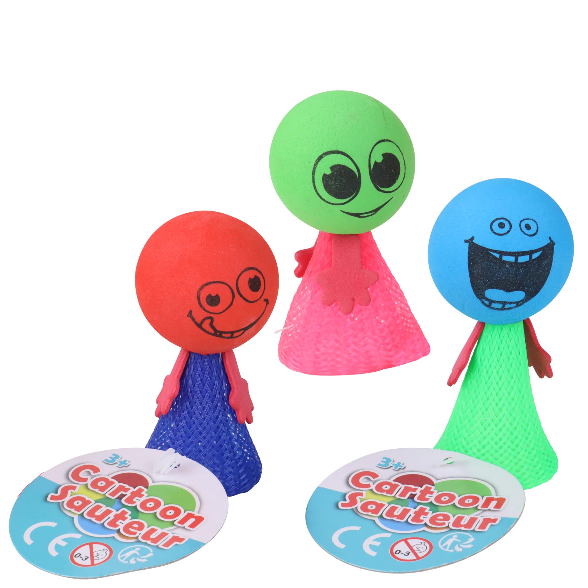FLYPOP'S - Pack De 24 Personnages Sauteurs – Jeu D'adresse Pour Récré, Grenouilles En Plastique Multicolores, Dès 3 Ans, Cadeau Rigolo