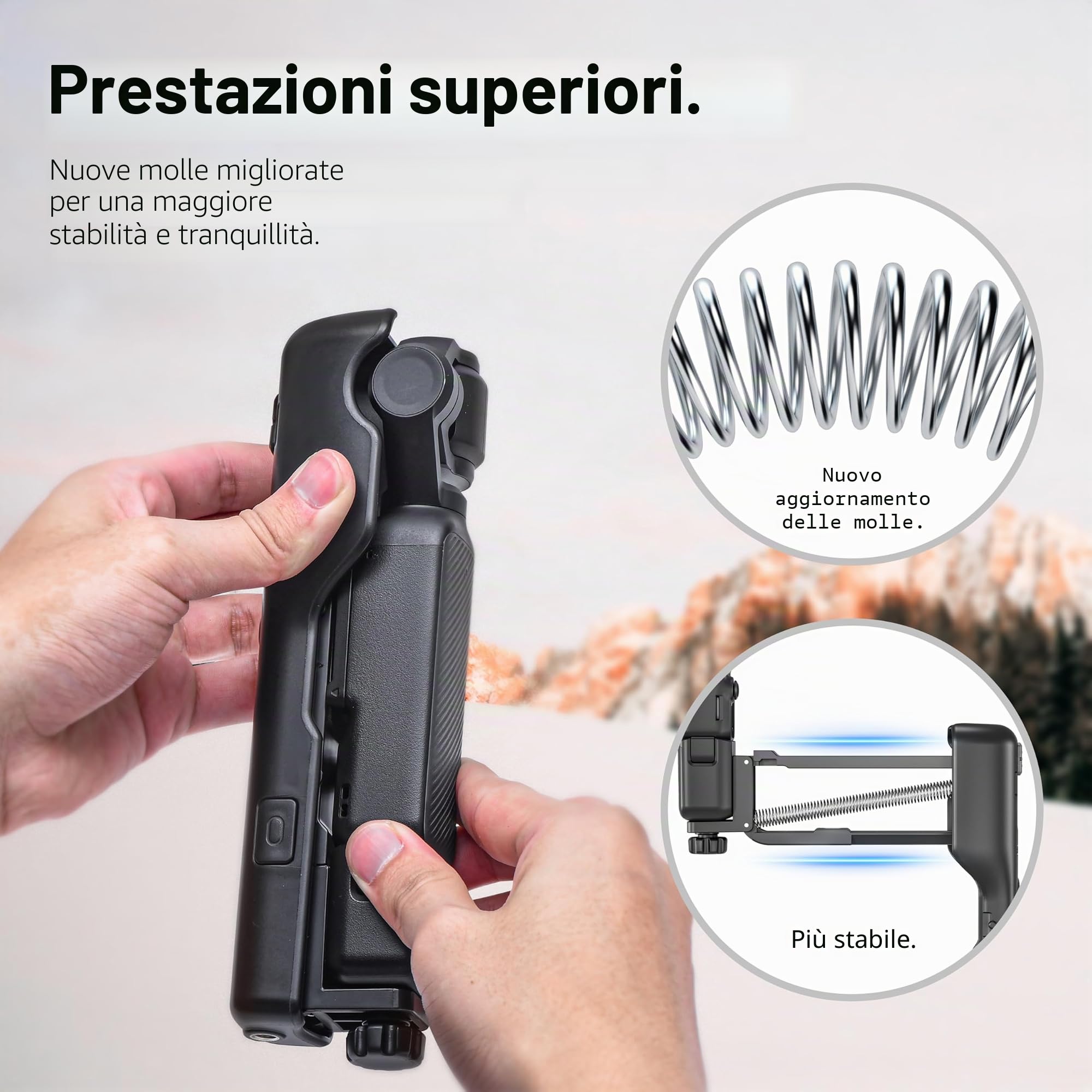 Tomat Osmo Pocket 3 - Custodia protettiva per stabilizzatore portatile, mini asse Z, anti-vibrazione, per DJI Pocket 3, adattatore pieghevole con foro filettato da 1/4"【Not for POKECT4】
