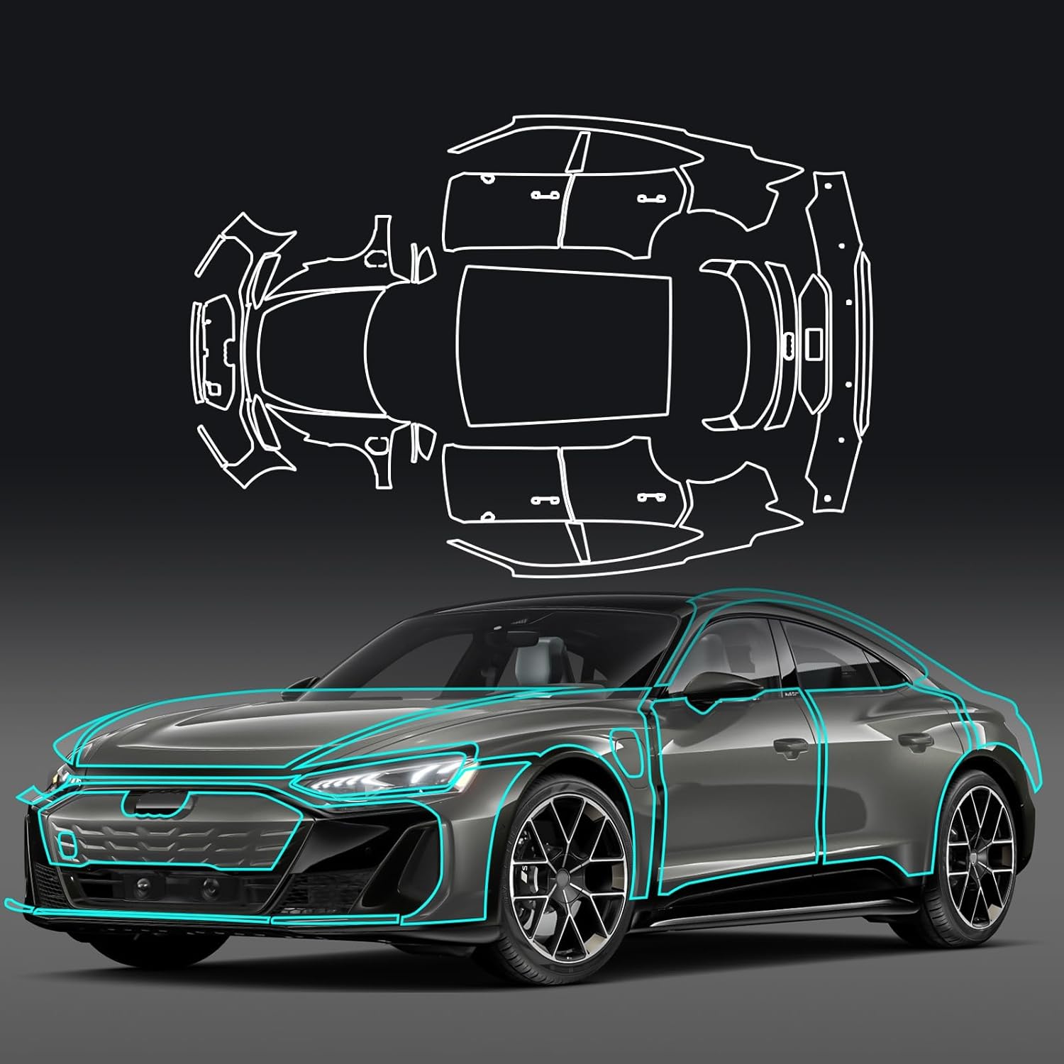 for 2025–UP Audi E-Tron GT Precut Paint Protective Film 8.5 Mil TPU PPF Clear Car HD Scratch Exterior Accessories (Full Body)