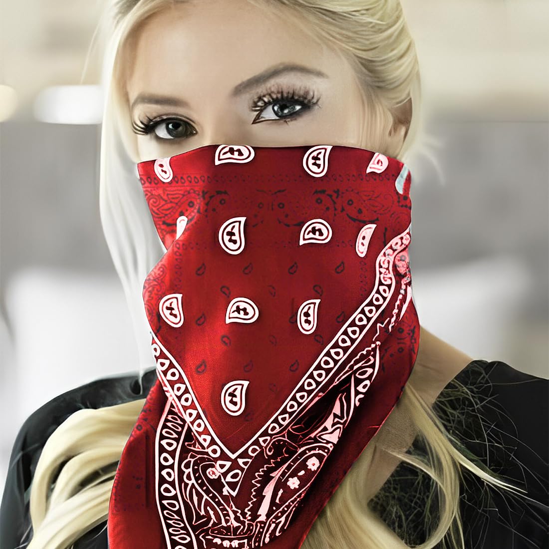 Bandana 100% Algodón Pañuelo Rojo Diseño Paisley