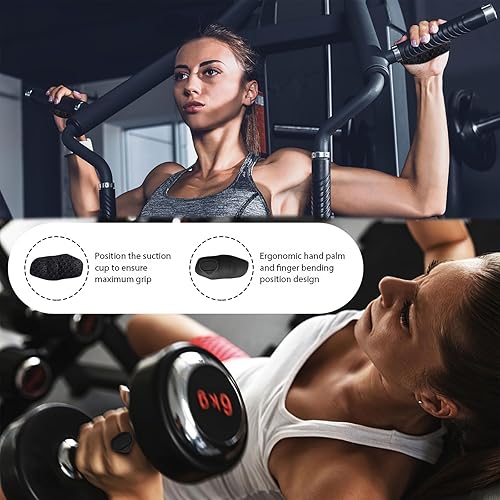 Miniatura 2 de 2 pares de agarres de gimnasio para levantamiento de pesas, guantes de entrenamiento para mujer, agarres antideslizantes para ejercicio de