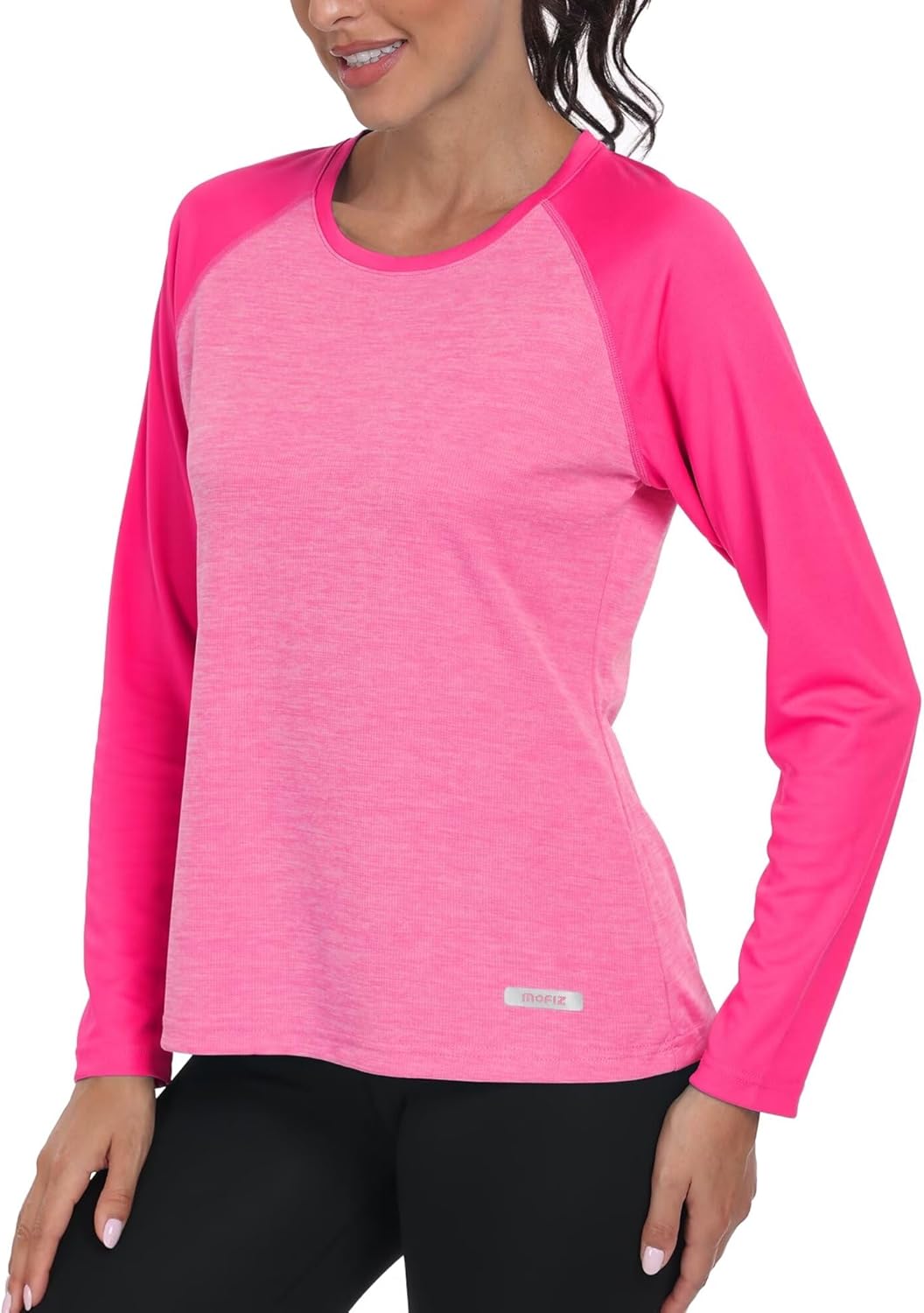 MoFiz Women’s Activewear Long Sleeve Tops UPF 50+ Sports Running Shirts Workout Gym T-Shirts Quick Dry Outdoor Fitness Yoga Tops