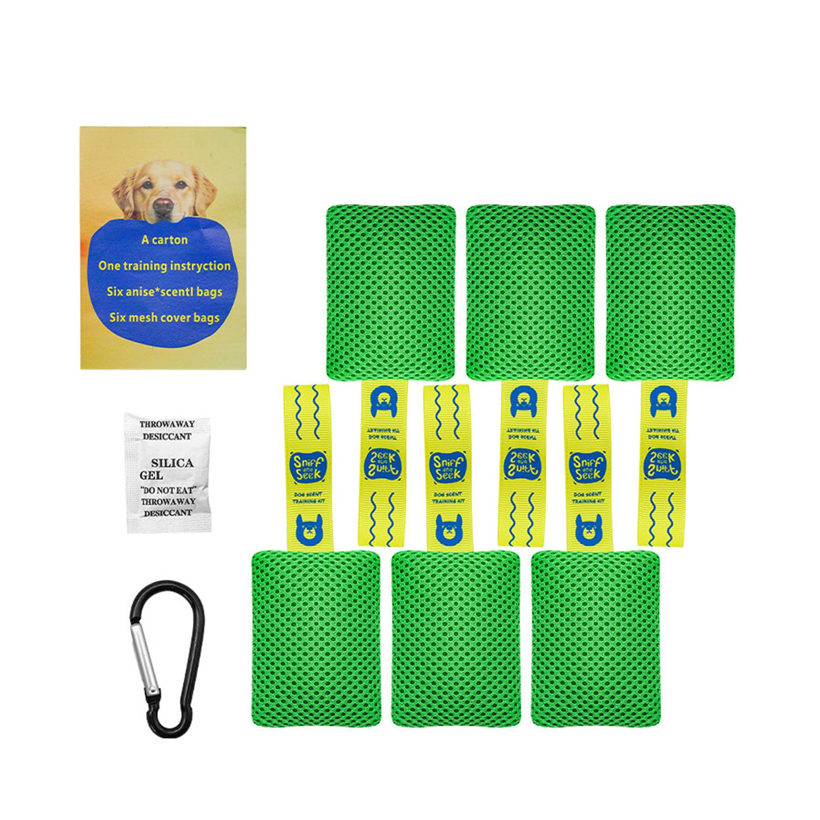 Dog Scent Snuffle Pouches Package Intended for Professional Tracking and Scent Work Exercises Dog Tracking Training Tools