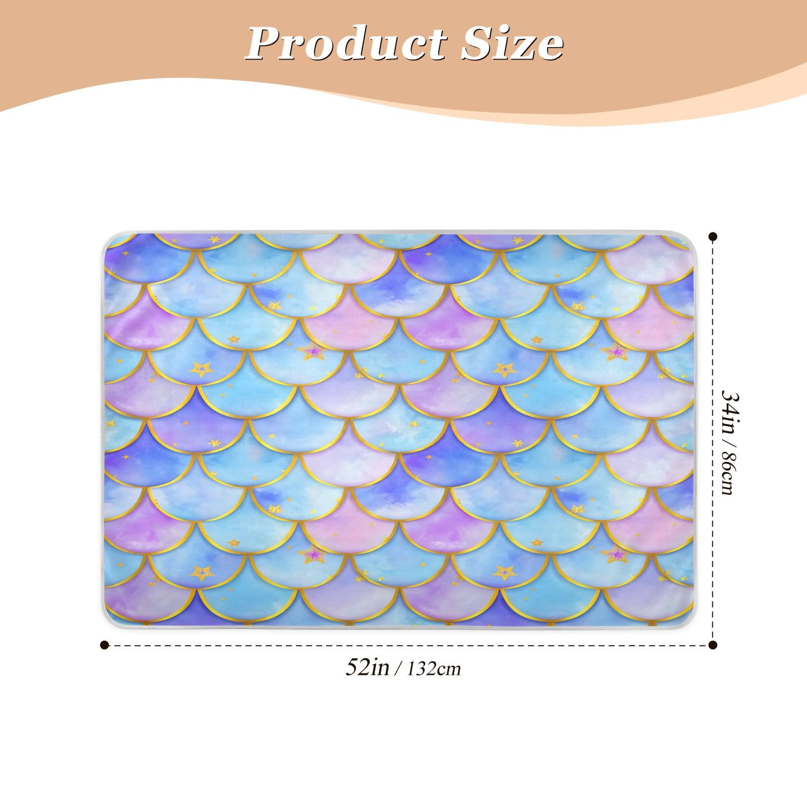 BOESI Graffiti Scales and Stars Waterproof Pads for Bedwetting and Incontinence, Reusable Pads, Reusable Diaper Pads for Bed, Sofa, Travel