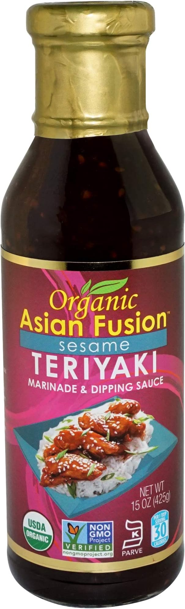 Sesame Teriyaki Sauce, 15 Ounce - Non-GMO, Organic Certified, Kosher & Gluten Free